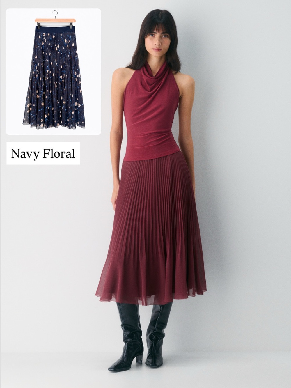 WILFRED Aritzia Twirl Pleated Skirt